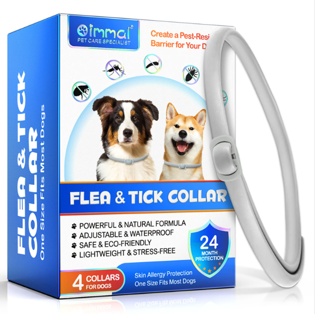 4 Pcs Flea Treatment for Dogs, 24 Months Protection, Adjustable and Waterproof - Pet Care Expert