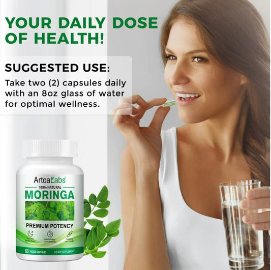 Natural Moringa Capsules STRONG EFFECTIVE Boost Immune Supports Digestion Veggie