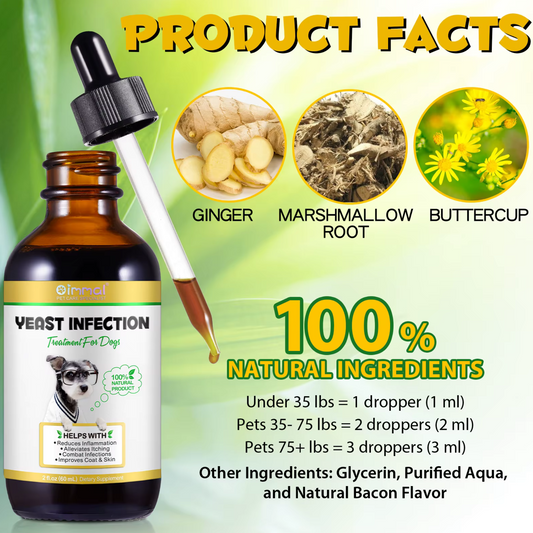 Yeast Infection Treatment for Dogs 60ml Improves Coat Skin Allergy & Itch Relief