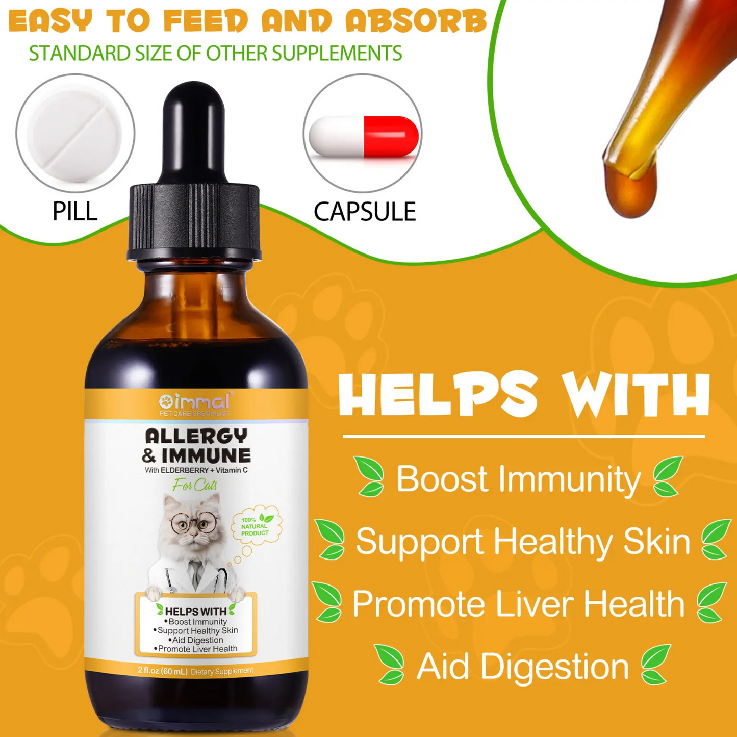 Cats Natural Pet Supplement Boost Immunity Healthy Skin Aid Digestion for Cats - Pet Care Expert