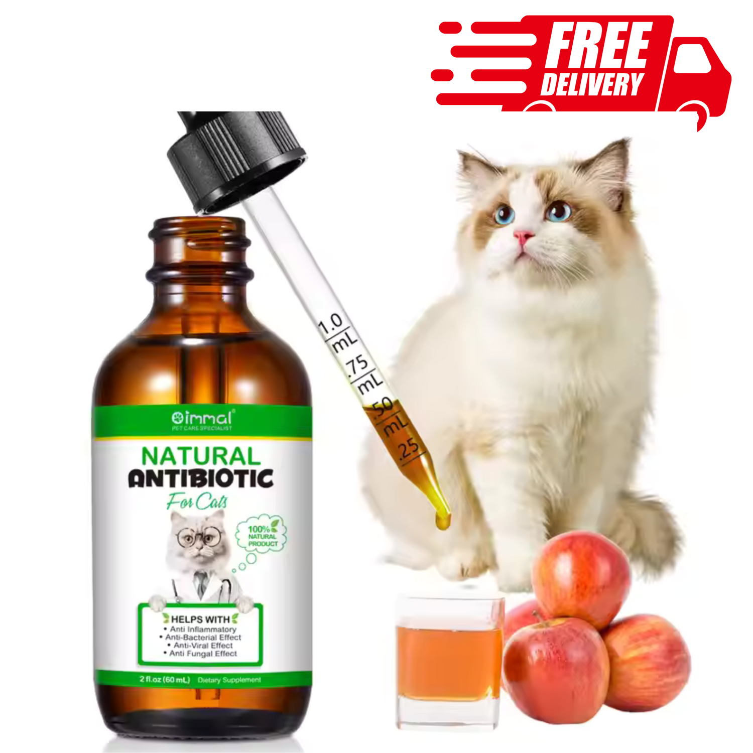 Cat Antibiotics, 100% Natural Cat Antibiotics Drops Support