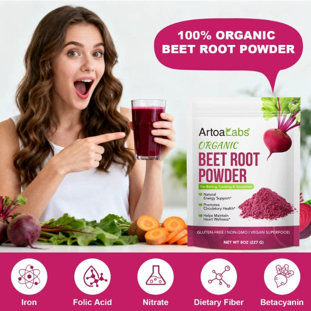 Beet Root Powder Non-GMO Vegan Raw Beetroot Extract Powder for Overall Wellness
