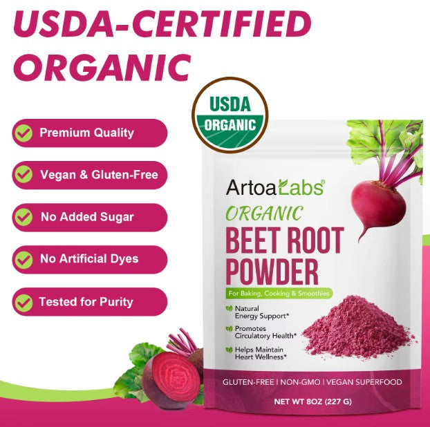 Beet Root Powder Non-GMO Vegan Raw Beetroot Extract Powder for Overall Wellness