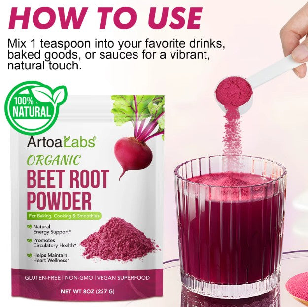 Beet Root Powder Non-GMO Vegan Raw Beetroot Extract Powder for Overall Wellness