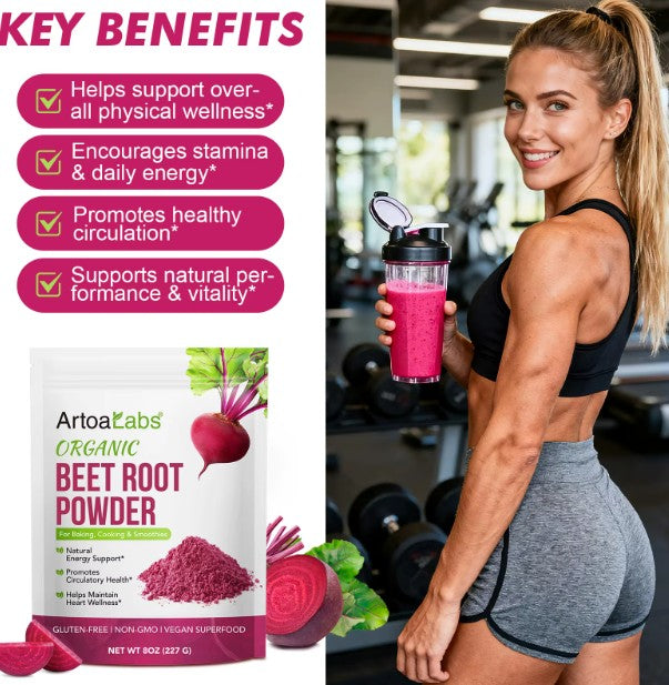 Beet Root Powder Non-GMO Vegan Raw Beetroot Extract Powder for Overall Wellness