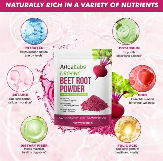Beet Root Powder Non-GMO Vegan Raw Beetroot Extract Powder for Overall Wellness