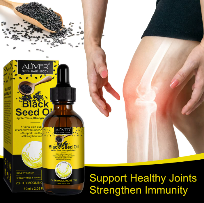 Black Seed Oil 100% Pure Organic Cold Pressed for Hair Growth, Skin Care, Joints