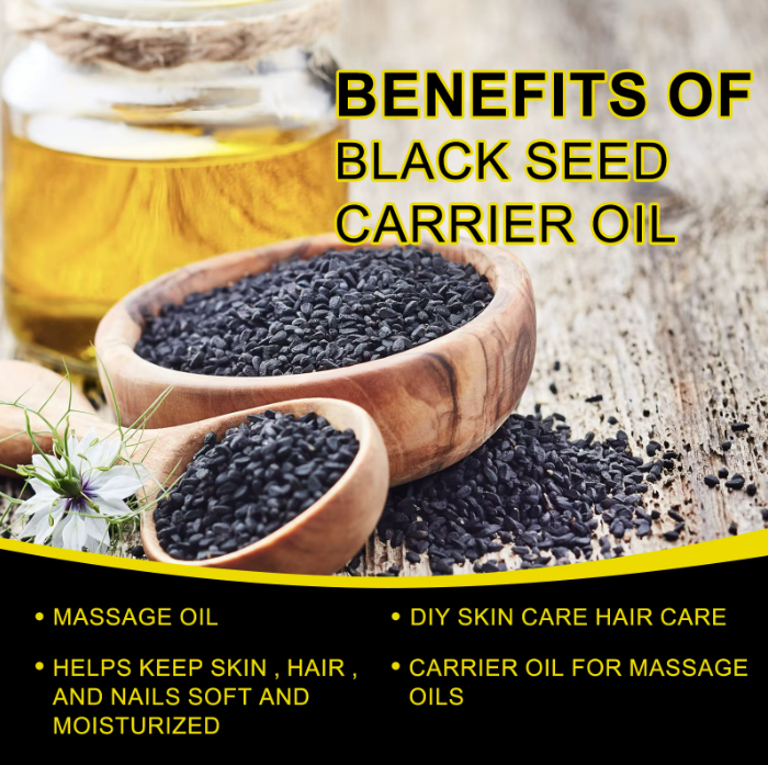 Black Seed Oil 100% Pure Organic Cold Pressed for Hair Growth, Skin Care, Joints