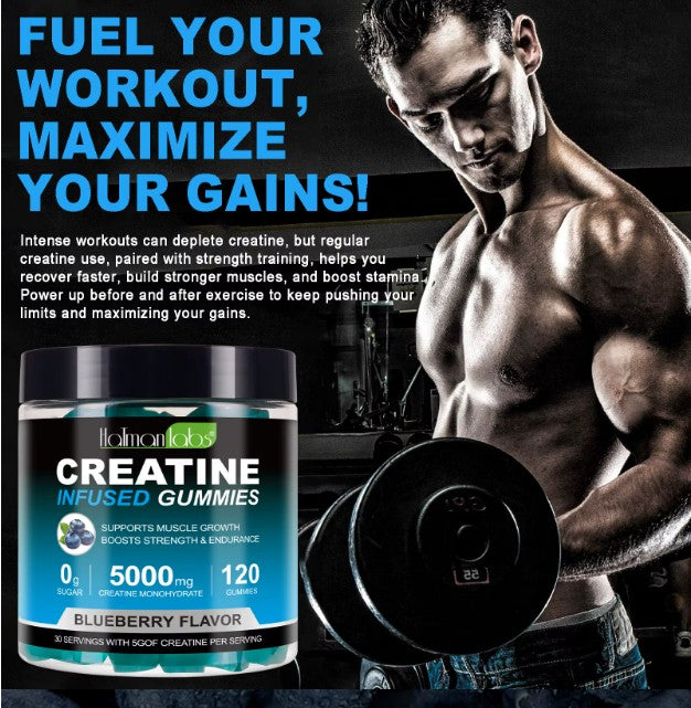 Creatine Gummies High Strength Monohydrate 5000mg 120 Gummies Muscle Growth