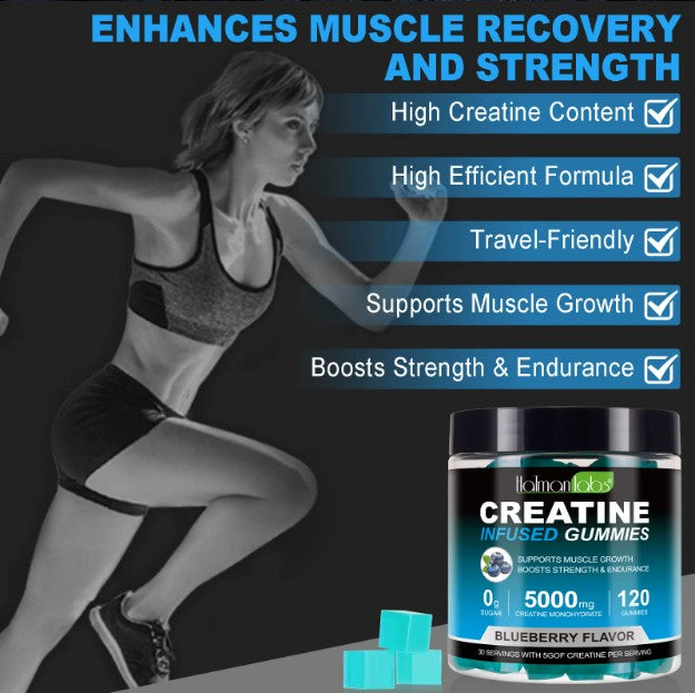 Creatine Gummies High Strength Monohydrate 5000mg 120 Gummies Muscle Growth