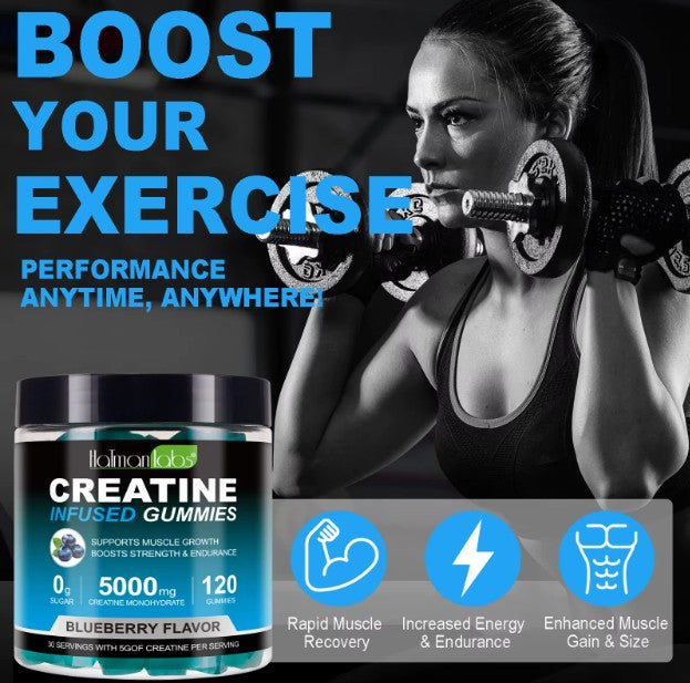 Creatine Gummies High Strength Monohydrate 5000mg 120 Gummies Muscle Growth