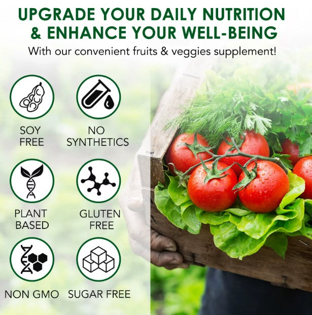 Fruit Vegetable Capsule Multivitamin Dietary VEGETARIAN Immunity Digestion Fibre