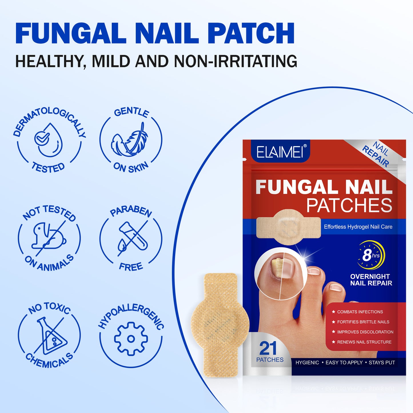 63 Anti Fungal Nail Treatment Patches Toe Fungus Onychomycosis Repair Sticker
