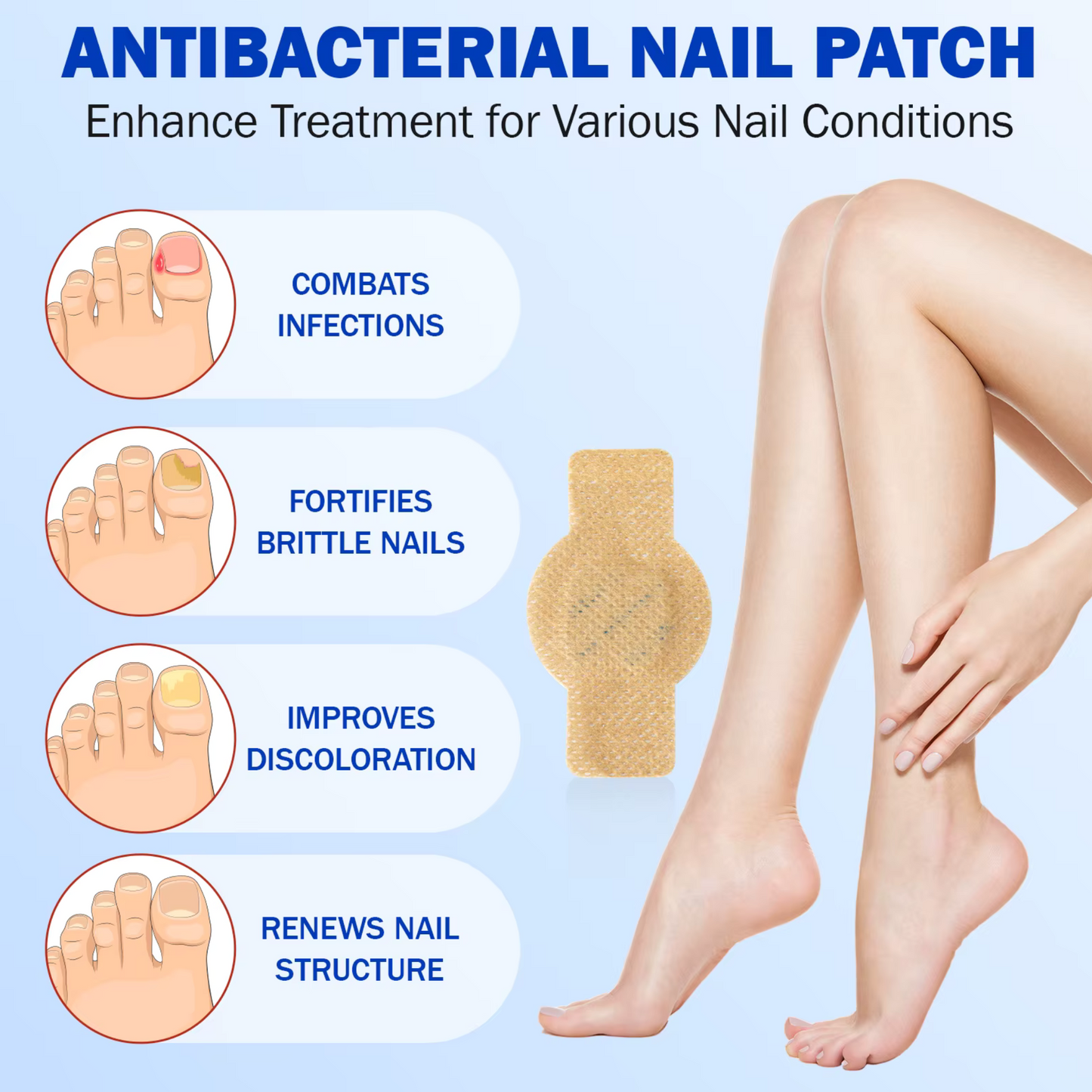 63 Anti Fungal Nail Treatment Patches Toe Fungus Onychomycosis Repair Sticker