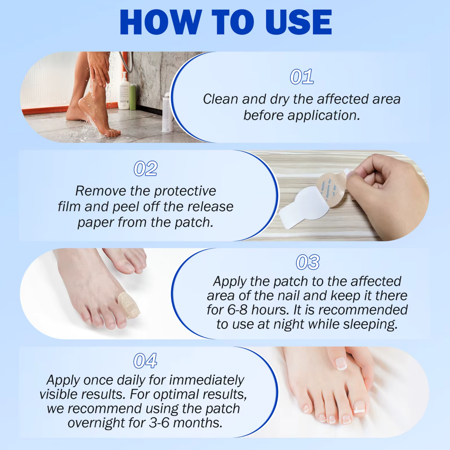 63 Anti Fungal Nail Treatment Patches Toe Fungus Onychomycosis Repair Sticker