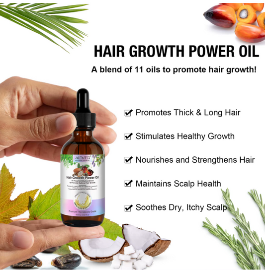11 in 1 Hair Oil, Powerful Essential Oils Optimal Hair Growth Scalp Natural Pure