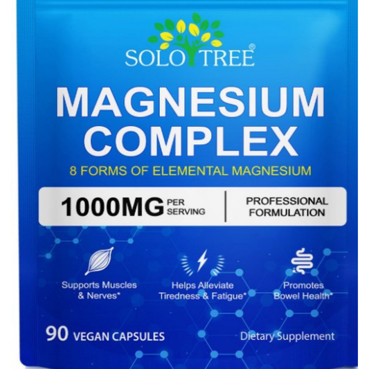 Magnesium Complex 8-in-1, 1000mg 90 Vegan Capsules Glycinate Citrate SoloTree