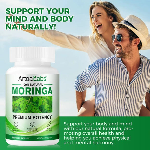 Natural Moringa Capsules STRONG EFFECTIVE Boost Immune Supports Digestion Veggie