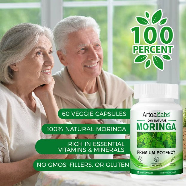 Natural Moringa Capsules STRONG EFFECTIVE Boost Immune Supports Digestion Veggie