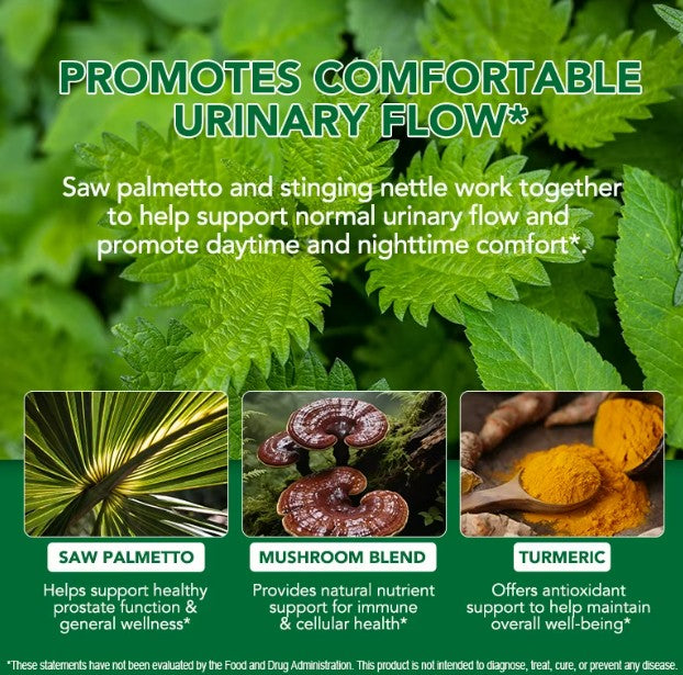Saw Palmetto 90 Capsules Prostate, Support Male Urinary Tract & Prostate (vegan)