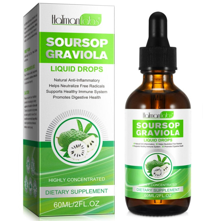 100% Pure Graviola Soursop Liquid Drops Bitters Fruit & Leaf Herbal Extract 60ml