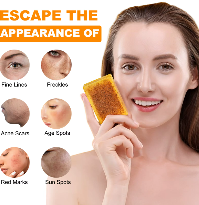 4 Soaps x Turmeric Kojic Acid Lemon Soap Bright Skin Whitening Dark Spot lightening Acne