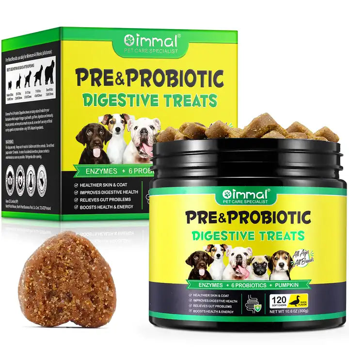 Dog Probiotic Chews by Pet Care Expert, natural treats for daily digestive and gut health support for dogs.