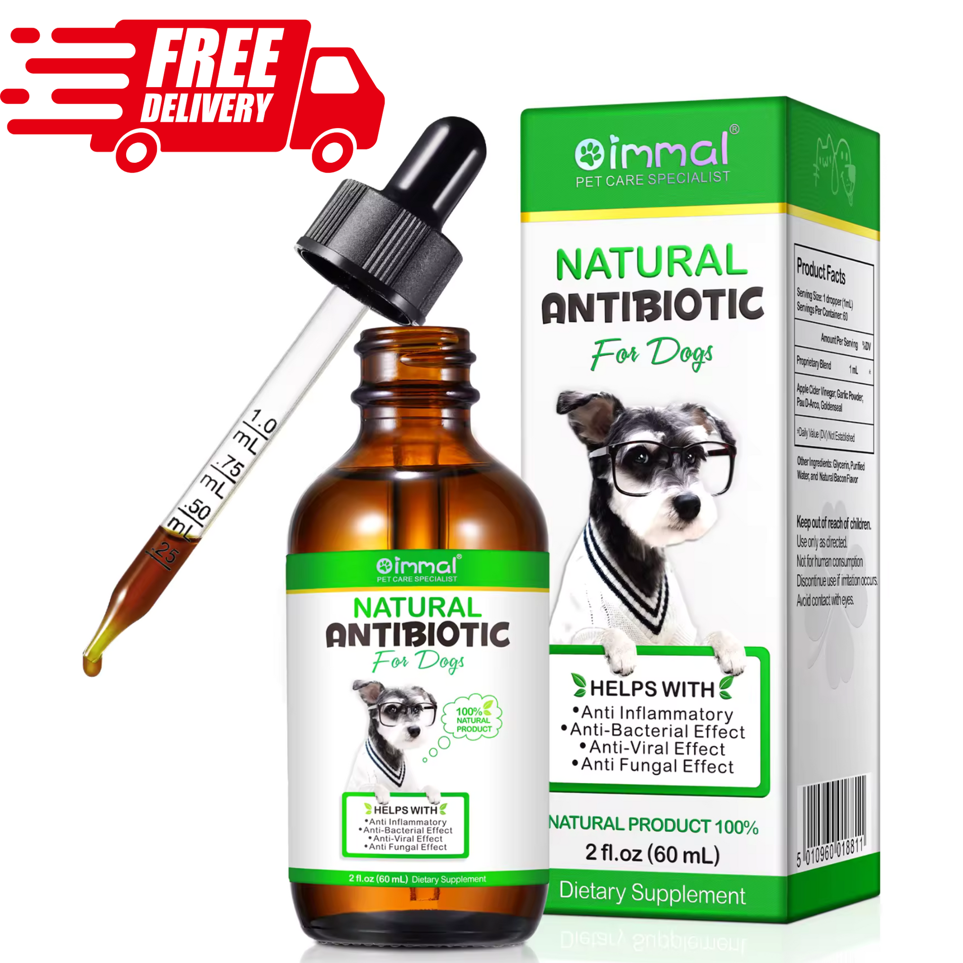 Dog Antibiotics, 100% Natural Dog Antibiotics Drops Support - Pet Care Expert