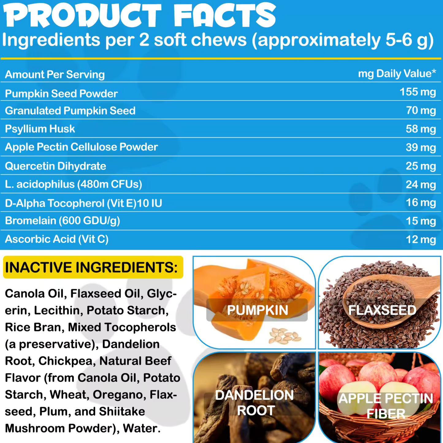 Pet Care Expert dog treats with soft chews for anal gland health, featuring pumpkin, digestive enzymes, and fiber for dogs.